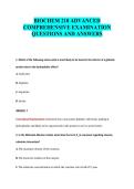BIOCHEM 210 ADVANCED&NewLine;COMPREHENSIVE EXAMINATION&NewLine;QUESTIONS AND ANSWERS