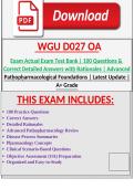 WGU D027 Advanced Pathopharmacological Foundations OA Questions&comma; Answers and Rationales 2027