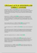 CPD Exam 2 ACTUAL QUESTIONS AND &NewLine;CORRECT ANSWERS