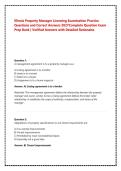 Illinois Property Manager Licensing Exam Study Guide &vert; Practice Questions & Verified Correct Answers &lpar;2026 Legal Update&rpar;