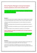 Illinois Property Manager Licensing Exam Study Guide &vert; Practice Questions & Verified Correct Answers &lpar;2026 Legal Update&rpar;