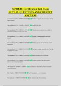 MPOETC Certification Test Exam &NewLine;ACTUAL QUESTIONS AND CORRECT &NewLine;ANSWERS