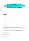 NCC ELECTRONIC FETAL&NewLine;MONITORING CERTIFICATION EXAM&NewLine;QUESTIONS AND ANSWERS