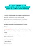 NCC ELECTRONIC FETAL&NewLine;MONITORING CERTIFICATION FINAL&NewLine;EXAM QUESTIONS AND ANSWERS
