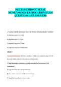NCC ELECTRONIC FETAL&NewLine;MONITORING CERTIFICATION EXAM&NewLine;QUESTIONS AND ANSWERS
