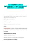 NCC ELECTRONIC FETAL&NewLine;MONITORING CERTIFICATION FINAL&NewLine;QUESTIONS AND ANSWERS