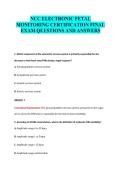 NCC ELECTRONIC FETAL&NewLine;MONITORING CERTIFICATION FINAL&NewLine;EXAM QUESTIONS AND ANSWERS