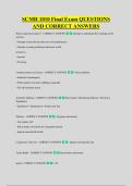 SCMH 1010 Final Exam QUESTIONS &NewLine;AND CORRECT ANSWERS