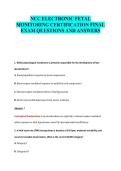 NCC ELECTRONIC FETAL&NewLine;MONITORING CERTIFICATION FINAL&NewLine;EXAM QUESTIONS AND ANSWERS