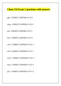 Chem 134 Exam 1 questions with answers