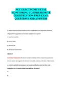 NCC ELECTRONIC FETAL&NewLine;MONITORING COMPREHENSIVE&NewLine;CERTIFICATION PREP EXAM&NewLine;QUESTIONS AND ANSWERS