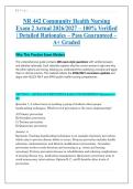NR 442 Community Health Nursing &NewLine;Exam 2 Actual 2026&sol;2027 &ndash; 100&percnt; Verified &NewLine;&vert; Detailed Rationales &ndash; Pass Guaranteed &ndash; &NewLine;A&plus; Graded 