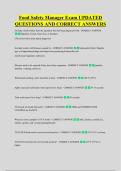 Food Safety Manager Exam UPDATED &NewLine;QUESTIONS AND CORRECT ANSWERS