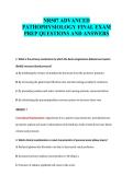 NR507 ADVANCED&NewLine;PATHOPHYSIOLOGY FINAL EXAM&NewLine;PREP QUESTIONS AND ANSWERS
