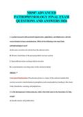 NR507 ADVANCED&NewLine;PATHOPHYSIOLOGY FINAL EXAM&NewLine;QUESTIONS AND ANSWERS 2026