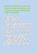 Testbank Oregon Pesticide Laws Safety Exam 2025 2026 ODA Q&A Rationales&NewLine;&NewLine;