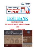 TEST BANK for Gordis Epidemiology 7th Edition By David D Celentano&semi; Moyses Szklo 2026&sol;2027 Isbn 978-0323877756 Complete A&plus; Study Guide
