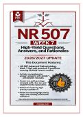 NR 507 Advanced Pathophysiology&colon; Week 7 High-Yield Questions&comma; Answers&comma; & Rationales 2026&sol;2027 Update - Central Nervous System&colon; Sensory & Motor Disorders &lpar;Alzheimer&rsquo;s&comma; Parkinson&rsquo;s&comma; Seizures&comma; and Increased ICP&rpar;