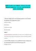 SERVSAFE ALCOHOL FINAL EXAM -&NewLine;PROFESSIONAL LEVEL QUESTIONS&NewLine;AND ANSWERS