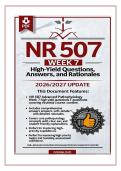 NR 507 Advanced Pathophysiology&colon; Week 7 High-Yield Questions&comma; Answers&comma; & Rationales 2026&sol;2027 Update - Central Nervous System&colon; Sensory & Motor Disorders &lpar;Alzheimer&rsquo;s&comma; Parkinson&rsquo;s&comma; Seizures&comma; and Increased ICP&rpar;