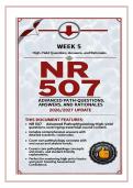 NR 507 Advanced Pathophysiology&colon; Week 5 High-Yield Questions&comma; Answers&comma; and Rationales 2026&sol;2027 Update