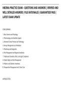 NBCRNA PRACTICE EXAM &ndash; QUESTIONS AND ANSWERS &vert; VERIFIED AND&NewLine;WELL DETAILED ANSWERS &vert; PLUS RATIONALES &vert; GUARANTEED PASS &vert;&NewLine;LATEST EXAM UPDATE