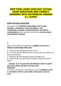 AHIP Final Exam Study Guide &lpar;2026&sol;2027&rpar; &vert; Practice Questions with Detailed Explanations