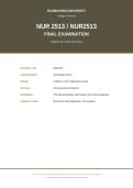 NUR 2513 FINAL EXAM ACTUAL 2026&sol;2027 &vert; Maternal Child Nursing &vert; Rasmussen Verified Q&A with Rationales &vert; Pass Guaranteed - A&plus; Graded&NewLine;&NewLine;