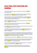 ACLS 2026 Exam &vert; Actual Test Questions with 100&percnt; Correct Answers PDF&NewLine;&NewLine;