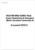 HESI RN MED SURG-Real Exam Questions & Answers 