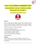 LSAT&colon; LAW SCHOOL ADMISSION TEST EXAM QUESTIONS AND 100&percnt; VERIFIED ANSWERS  WITH RATIONALES GRADED A&plus;