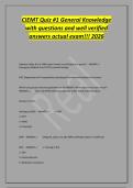 CIEMT Quiz &num;1 General Knowledge&NewLine;with questions and well verified&NewLine;answers actual exam&excl;&excl;&excl; 2026