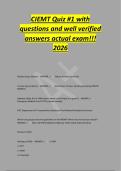 CIEMT Quiz &num;1 with&NewLine;questions and well verified&NewLine;answers actual exam&excl;&excl;&excl;&NewLine;2026