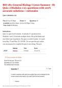 BIO 181&colon; General Biology I  &vert;&lpar;2026 Summer - B&rpar; &vert; Quiz 1 &vert; &lpar;Modules 1-2&rpar;&colon; questions with 100&percnt; accurate solutions &plus; rationales