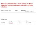 BIO 181&colon; General Biology I &lpar;2026 Spring - A&rpar; Quiz 3 &lpar;Modules 7-8&rpar; EXAM questions with 100&percnt; accurate solutions 