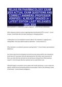 RELIAS RN PHARMACOLOGY EXAM 2025 ACTUAL EXAM QUESTIONS AND CORRECT ANSWERS &lpar;PROFESSOR VERIFIED&rpar; &vert; ALREADY GRADED A&plus; &vert; LATEST EDITION &lpar;JUST RELEASED&rpar; 100&percnt; 2026