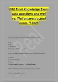 DRE Final Knowledge Exam&NewLine;with questions and well&NewLine;verified answers actual&NewLine;exam&excl;&excl;&excl; 2026