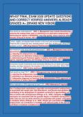 NR-607 FINAL EXAM 2026 UPDATE QUESTIONS&NewLine;AND CORRECT VERIFIED ANSWERS ALREADY&NewLine;GRADED A&plus; &lpar;BRAND NEW VISION&rpar;