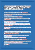 GAME DESIGN EOPA 2026 UPDATE QUESTIONS&NewLine;AND CORRECT VERIFIED ANSWERS ALREADY&NewLine;GRADED A&plus; &lpar;BRAND NEW VISION&rpar;