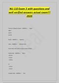 NU 110 Exam 3 with questions and&NewLine;well verified answers actual exam&excl;&excl;&excl;&NewLine;2026