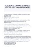 ATI CRITICAL THINKING EXAM STUDY GUIDE &vert; VERIFIED QUESTIONS & ANSWERS &vert; COMPREHENSIVE REVIEW &vert; 2026&ndash;2027