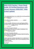 WGU D352 Section 1 Exam Study Guide&colon; 50 Verified Questions with Correct Answers 2026&sol;2027  With &lbrack;Latest update&rsqb;