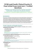 NURS 5338 Family Clinical Practice II Final Actual Exam &ndash; Graduate-Level Advanced Practice Nursing Curriculum &ndash; 2026&sol;2027 Academic Year &ndash; Verified Questions and Answers for Family Nurse Practitioner Students