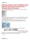 BIO 340 &vert; Exam 3 &vert; Latest updated exam question and answers &vert; 2026-2027-Arizona State University