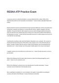 RESNA ATP Practice Exam Questions with Correct Answers