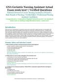 GNA Geriatric Nursing Assistant Actual Exam &ndash; National Network of Career Nursing Assistants &lpar;NNAAP&rpar; &sol; State Boards of Nursing &ndash; 2026&sol;2027 Academic Year &ndash; Verified Questions and Answers for Professional Nursing Assistant Candidates
