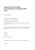 Assessment and Testing Questions and Answers - Encyclopedia of Counseling CPCE Prep