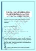 WGU C11 Perinatal Education Exam Set&colon; Guaranteed Accurate Answers and Verified Study Guide