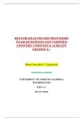 BLS FOR HEALTHCARE PROVIDERS &NewLine;EXAM QUESTIONS AND VERIFIED &NewLine;ANSWERS &vert;VERIFIED & ALREADY &NewLine;GRADED A&plus; 