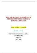 BLS PRACTICE TEST QUESTIONS AND &NewLine;VERIFIED ANSWERS &vert;VERIFIED & &NewLine;ALREADY GRADED A&plus; 